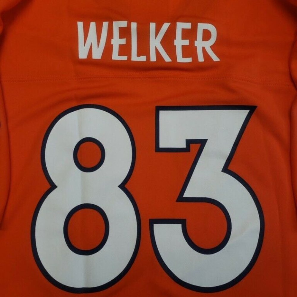 NFL Denver Broncos Jersey Youth Boys XL 2 Sided #83 Wes Welker Orange - Picture 6 of 7